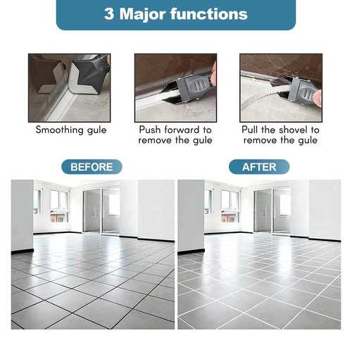 Metal-headed three-in-one silicone sealant scraper removal tool