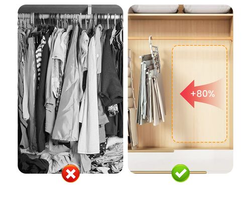 🔥Household Multifunctional Telescopic Folding Multi-layer Pants Storage Rack