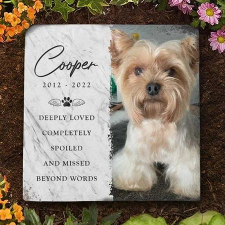 Custom Photo Square Shaped Memorial Stone