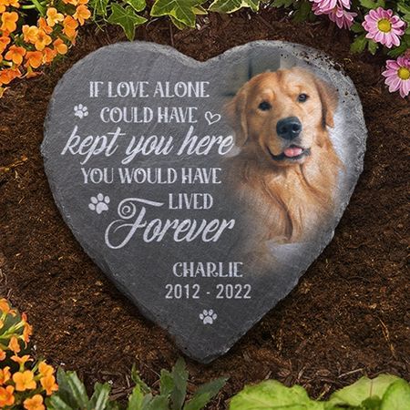 Custom Photo Heart Shaped Memorial Stone