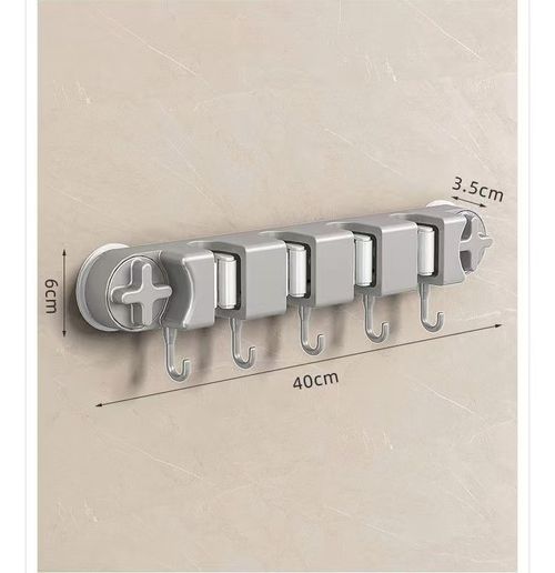 Suction-cup type hole-free mop wall-mounted storage clip