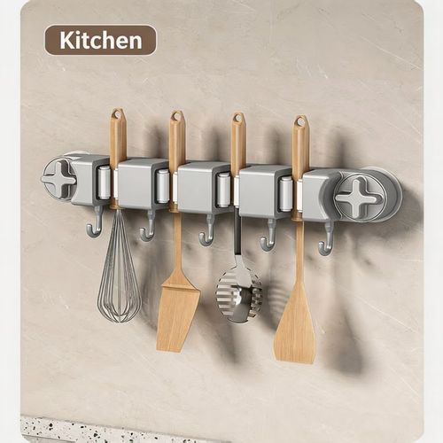 Suction-cup type hole-free mop wall-mounted storage clip