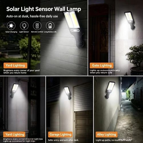 Solar LED Outdoor Light, Garden Yard Wall Lamp with Motion Sensor, Waterproof Solar Powered Security Light