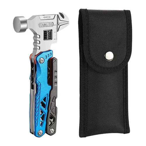 LERAN Multi-functional Emergency Safety Hammer Wrench, Portable Folding Multi-tool Pliers for Camping & Car Use