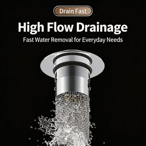 Universal Wash Basin Pop‑Up Drain Plug Anti‑Clog Fast Drain for Home