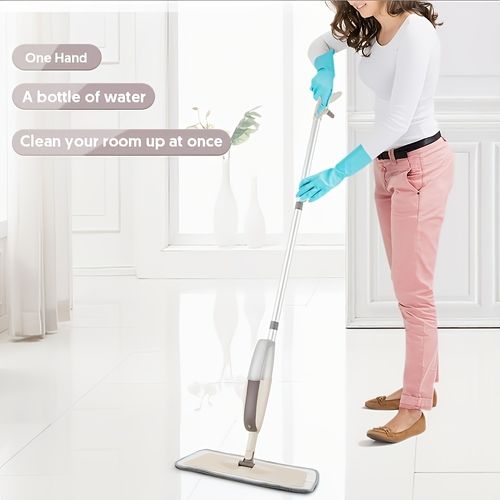 New Wet Dry Spray Flat Mop with Thick Self-Adhesive Pads
