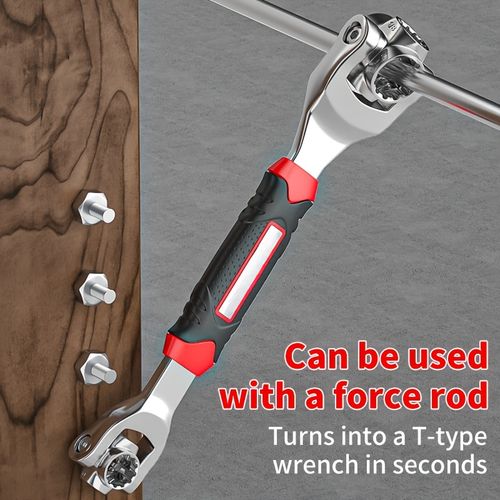 Upgraded Multi-Function Universal Socket Wrench, 360° Rotatable