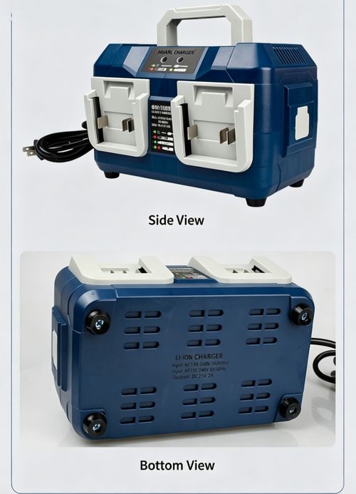 4-Port 18V LXT Style Lithium Battery Charger, UK Type G Plug 110-240V