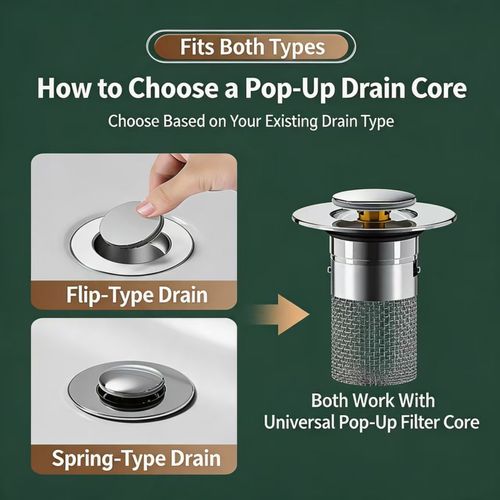 Universal Wash Basin Pop‑Up Drain Plug Anti‑Clog Fast Drain for Home