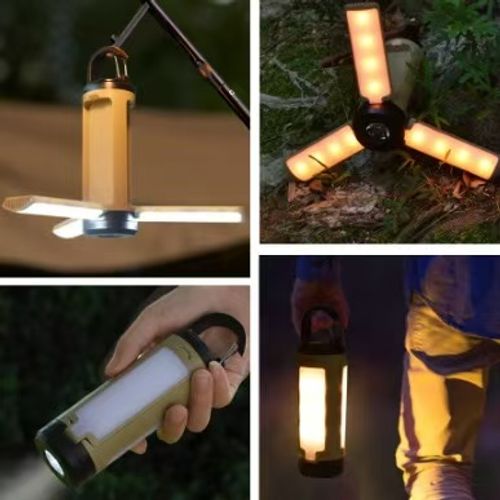 3‑Blade Foldable Rechargeable Waterproof Camping Light