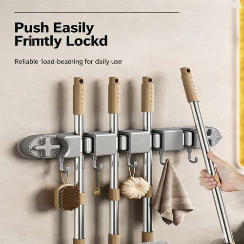 Suction-cup type hole-free mop wall-mounted storage clip