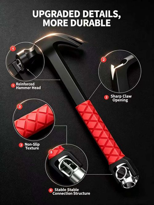 Multi-Function Claw Hammer with 4-in-1 Socket Wrench