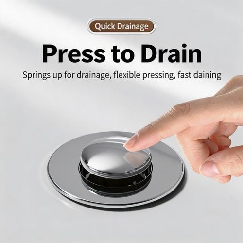 Universal Wash Basin Pop‑Up Drain Plug Anti‑Clog Fast Drain for Home
