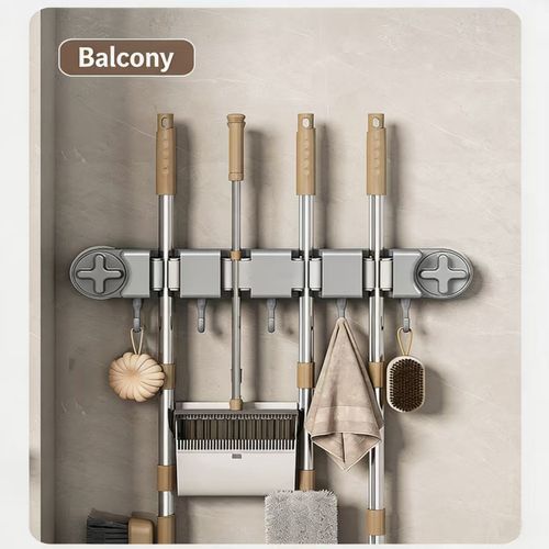 Suction-cup type hole-free mop wall-mounted storage clip
