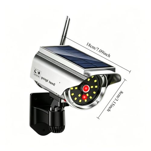 Solar Security Light Dummy Camera - Voice Alarm Motion Sensor