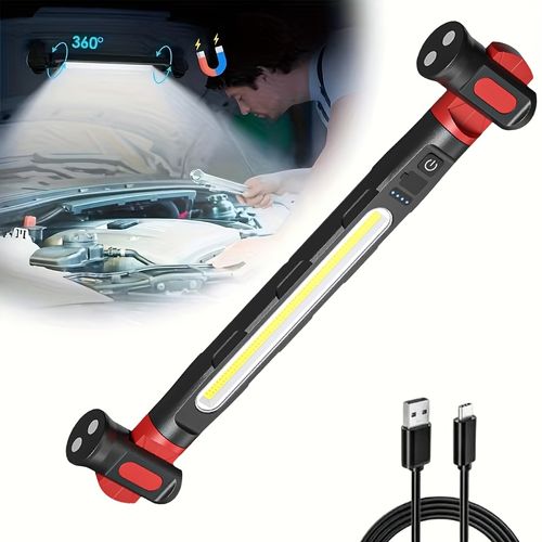 Magnetic Outdoor Repair Light | White & Warm Yellow, Hook Design, Emergency Auto Work Lamp