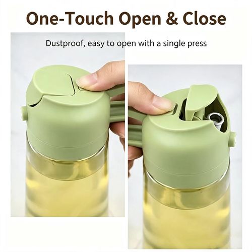 2‑in‑1 Glass Oil Dispenser, Spray & Pour Oil Bottle, Non‑Sticky Interior Home Kitchen Oil Sprayer