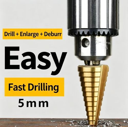 Universal Step Drill Bit, Multi‑Function Hole Opener, High‑Hardness for Stainless Steel & Metal Drilling