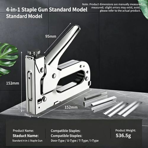 Manual Staple Gun, Woodworking Stapler for Renovation & Cable Groove Fixing