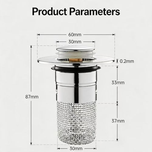 Universal Wash Basin Pop‑Up Drain Plug Anti‑Clog Fast Drain for Home