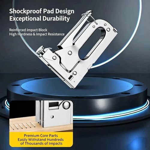 Manual Staple Gun, Woodworking Stapler for Renovation & Cable Groove Fixing