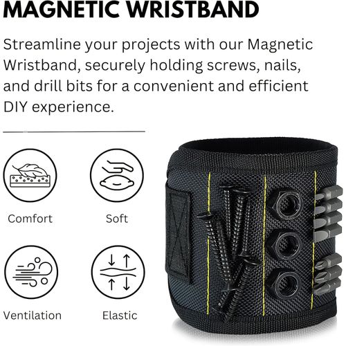 Strong Magnetic Wristband, Portable Magnetic Tool Wrist Strap