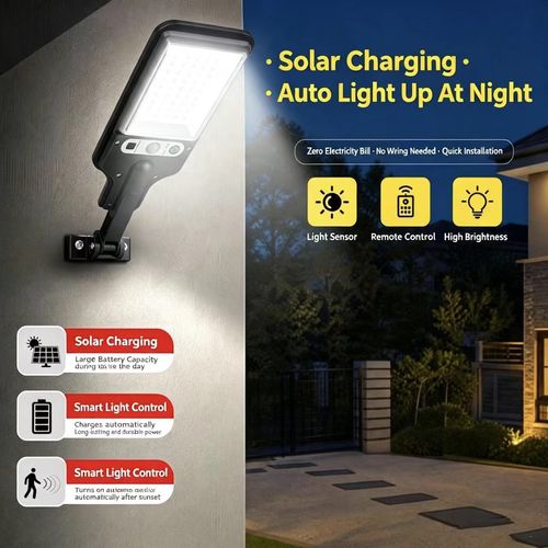 Solar LED Outdoor Light, Garden Yard Wall Lamp with Motion Sensor, Waterproof Solar Powered Security Light