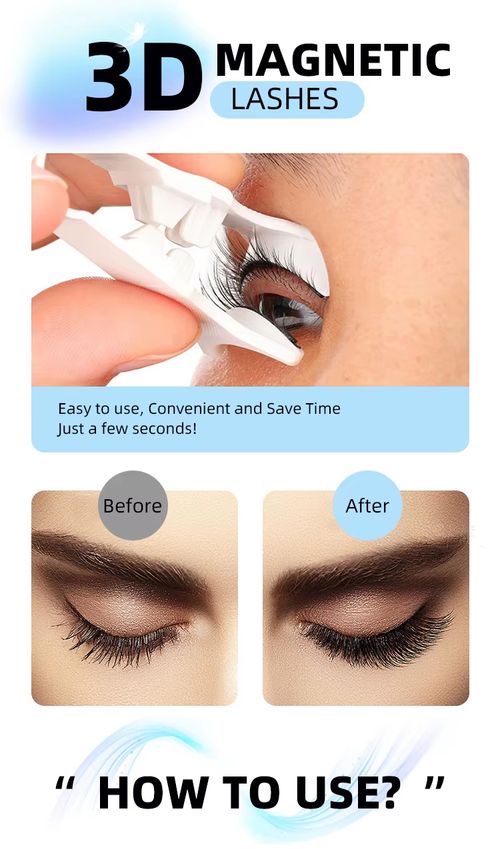 Magnetic False Eyelashes Kit One Piece Box Set Soft Magnet Natural Look Reusable Glue Free Portable Makeup Lash Extension Tool