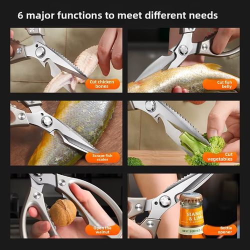 SK5 Multi-Function Scissors Chicken Duck Goose Fish Cutting Tool Food Grade Stainless Steel Kitchen Baby Scissors