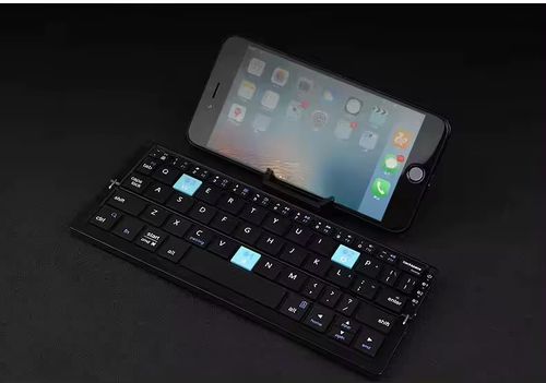 Aluminum Foldable Wireless Keyboard with Magnetic Stand, Rechargeable Mini Portable Bluetooth Keyboard for iPad, Tablets & Mobile Phones