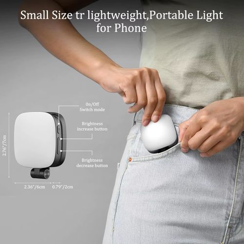Upgraded Magnetic Mini Pocket Light Adjustable Brightness Phone Fill Lamp With Cosmetic Mirror for Live Streaming