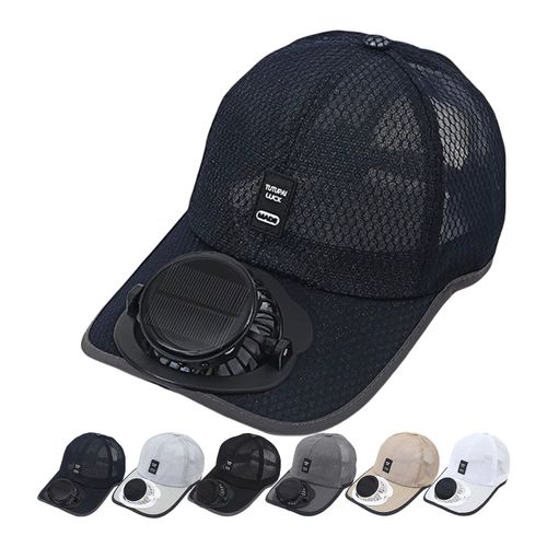 Men Women Solar Powered Fan Hat Cooling Baseball Hat Fishing Camping Beach Hats with Solar Fans Summer USB Charging Sun Hats