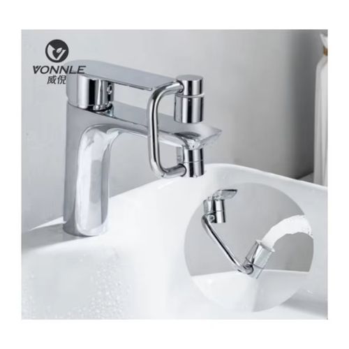 Universal Rotating Aerator Spout Splash-Proof Feature Eco-Friendly Chrome Finish High Pressure Water Saving Bathroom Faucet