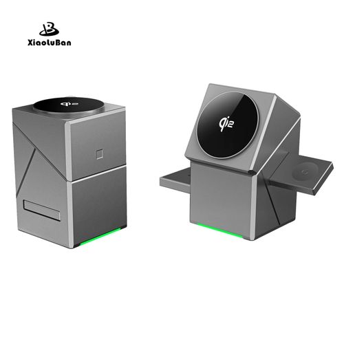 Magic Cube 3 in 1 Self-Rotating Magnetic Wireless Charger 15W Fast Charging PD & OVP Protection, Wireless SmartPhone Charger