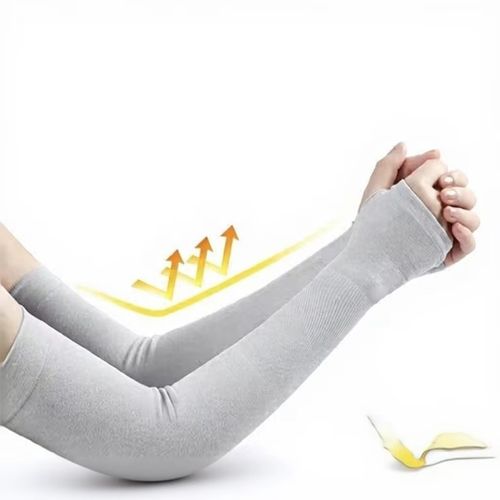 Unisex Ice Silk Sun Protection Arm Sleeves, Light Thin Anti-UV Polyester Cooling Arm Guards for Cycling Outdoor Sports