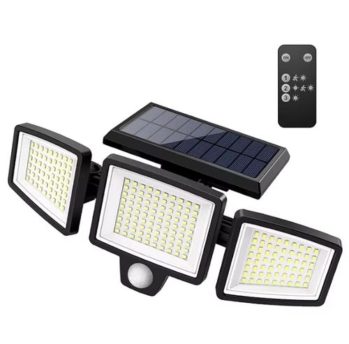 Solar Outdoor Flood Light 210 LED Security Light with Remote Control Motion Sensor Waterproof Wide Angle 3 Modes Wall Sconce