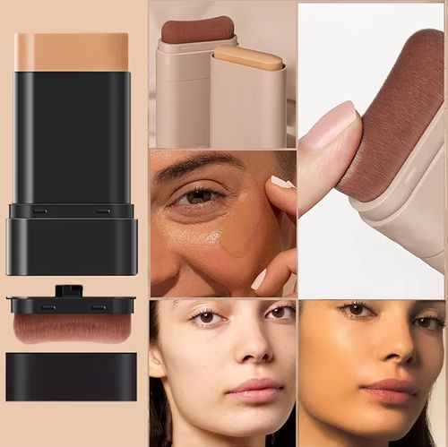 Dual-ended Foundation Stick, Full Coverage, Oil Control, Long-lasting, Waterproof & Smudge-proof, Lightweight Cream Foundation