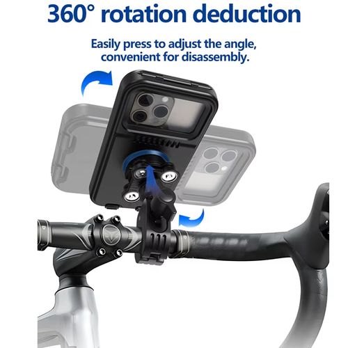 Quick Installation Vibration Dampening Waterproof Fully Enclosed Handlebar Fix Mobile Holder for Bike Motorbike