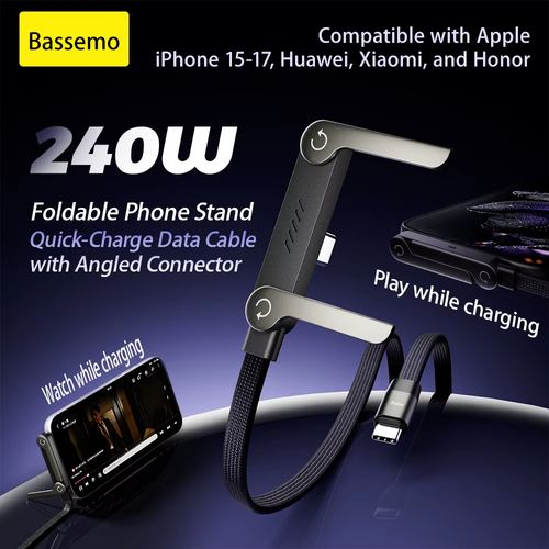 Hot Sale 2-in-1 Stand & Charging Cable | YIXIN 240W High-Speed Premium Nylon Braided Cord  | Gaming-Dedicated Charger