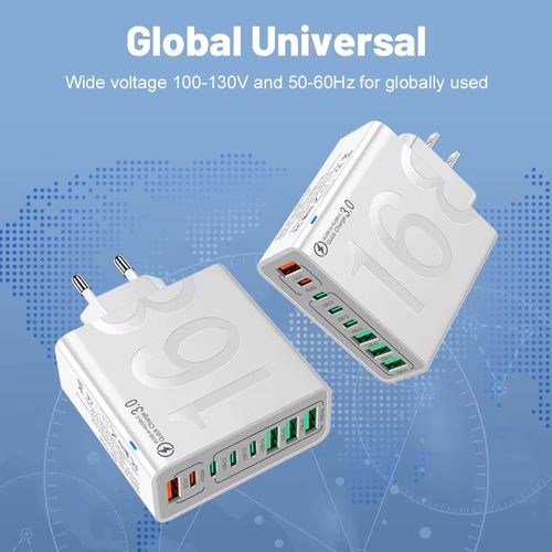 Portable 8-Port USB-C Fast Travel Charger