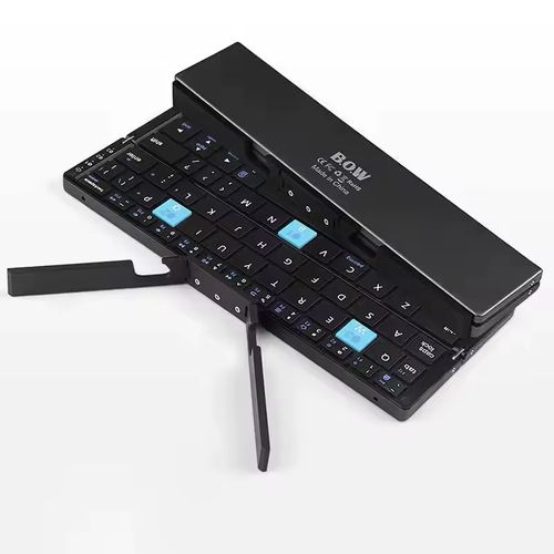 Aluminum Foldable Wireless Keyboard with Magnetic Stand, Rechargeable Mini Portable Bluetooth Keyboard for iPad, Tablets & Mobile Phones