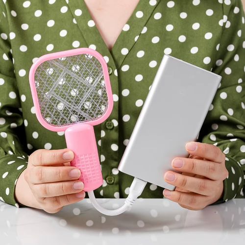 Small Electric Mosquito Killer 5 Layer Security Net Compact Portable USB Interface Electric Fly Swatter for Home Outdoor Camping