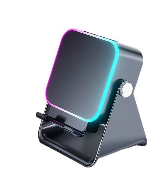 3 In 1 Wireless Charger Phone Holder RGB Induction Speaker Multifunctional Desktop Bedside Portable Bracket