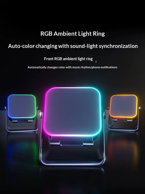 3 In 1 Wireless Charger Phone Holder RGB Induction Speaker Multifunctional Desktop Bedside Portable Bracket