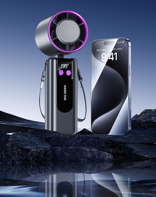 Handheld Semiconductor Cooling Fan 3000mAh Long Battery Life 199 Speed Gears LED Digital Display Portable Mini Cooling Fan