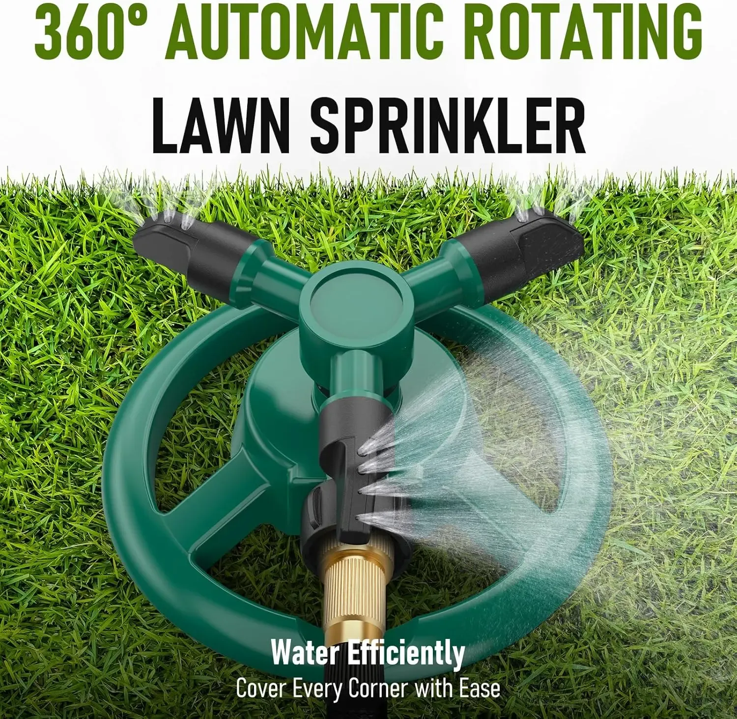 360 Degree Auto Rotating Lawn Sprinkler Heavy‑Duty ABS Dual‑Mode Large Coverage Yard Garden Irrigation Device for Kids & Pets Water Play