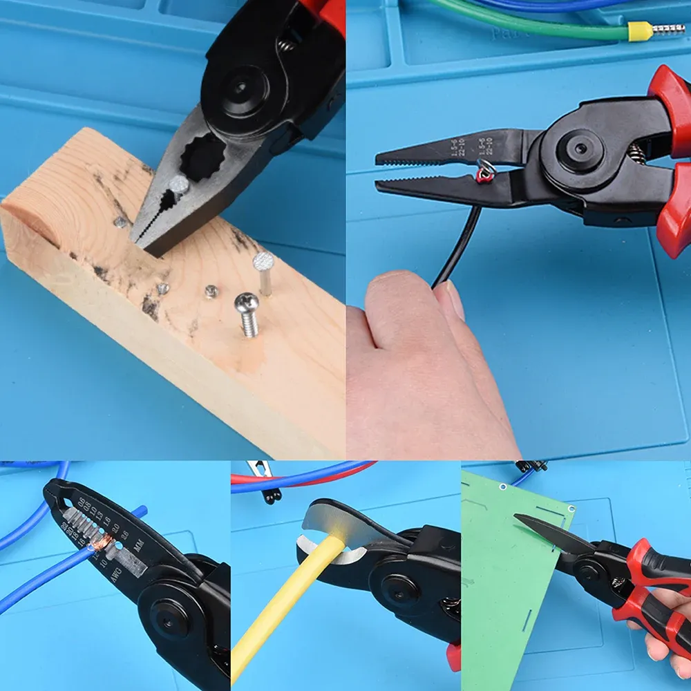 5-in-1 Multifunctional Pliers Tool Set – Wire Stripper, Cutter & Crimping Tool 🔧