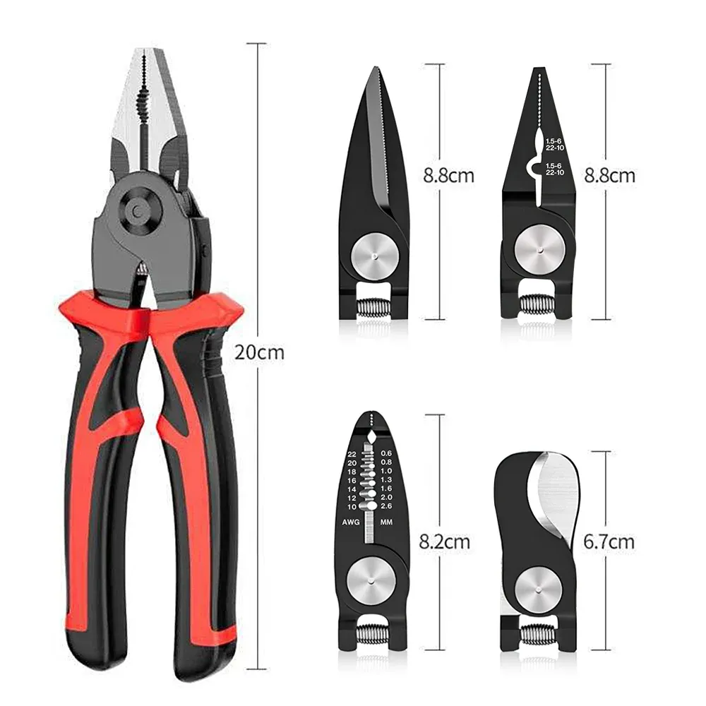 5-in-1 Multifunctional Pliers Tool Set – Wire Stripper, Cutter & Crimping Tool 🔧