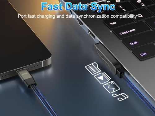 2-in-1 240W Type-C to Type-C Fast Charging Cable, 360° Rotatable Foldable Stand, Data Sync, Nylon Braided Charger Cord for Phone, Laptop and Tablet