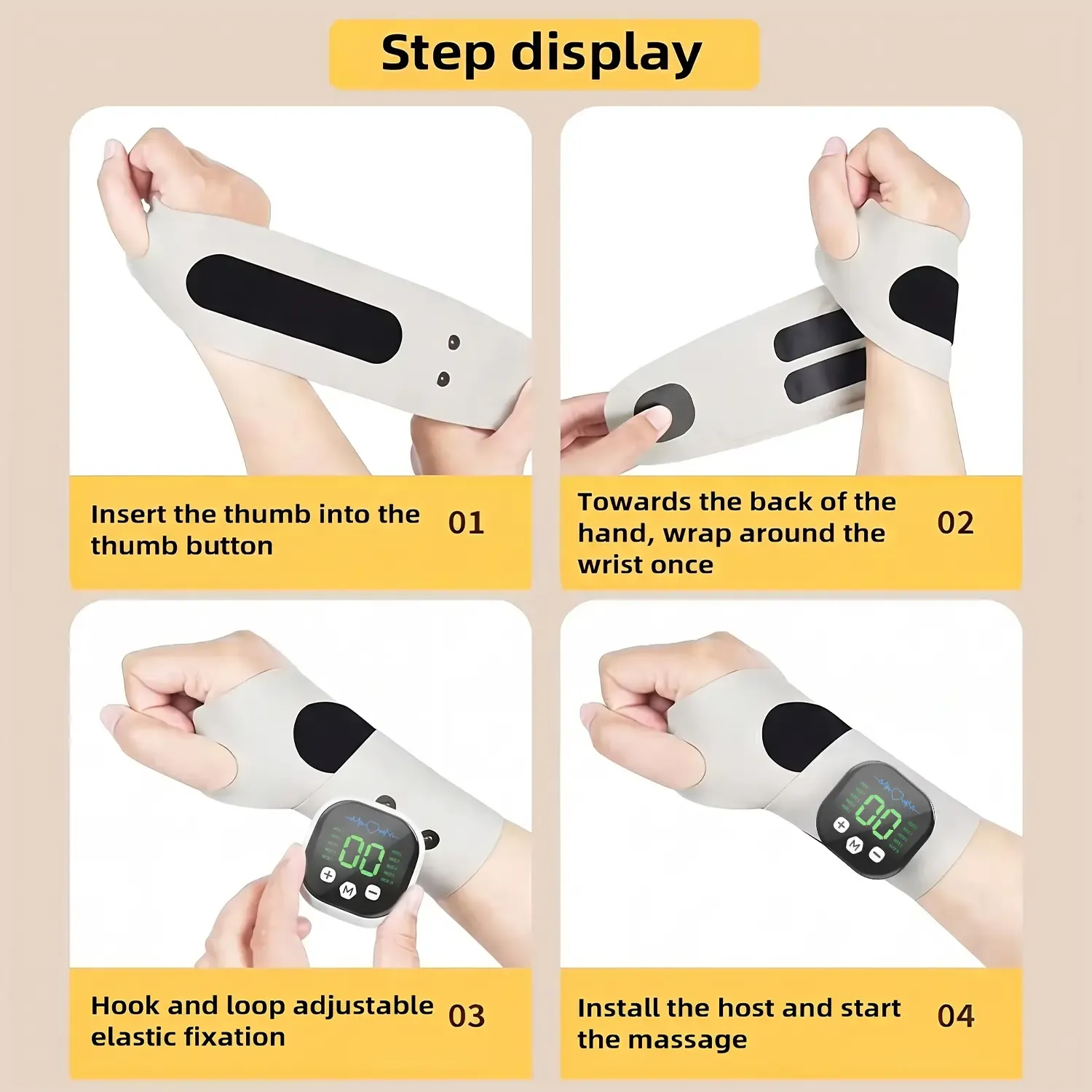 EMS Wrist Massager, Post‑Sport Muscle Relaxation, Cordless Portable Multi‑Mode Pulse Wrist Care Device, Ghana COD Free Delivery